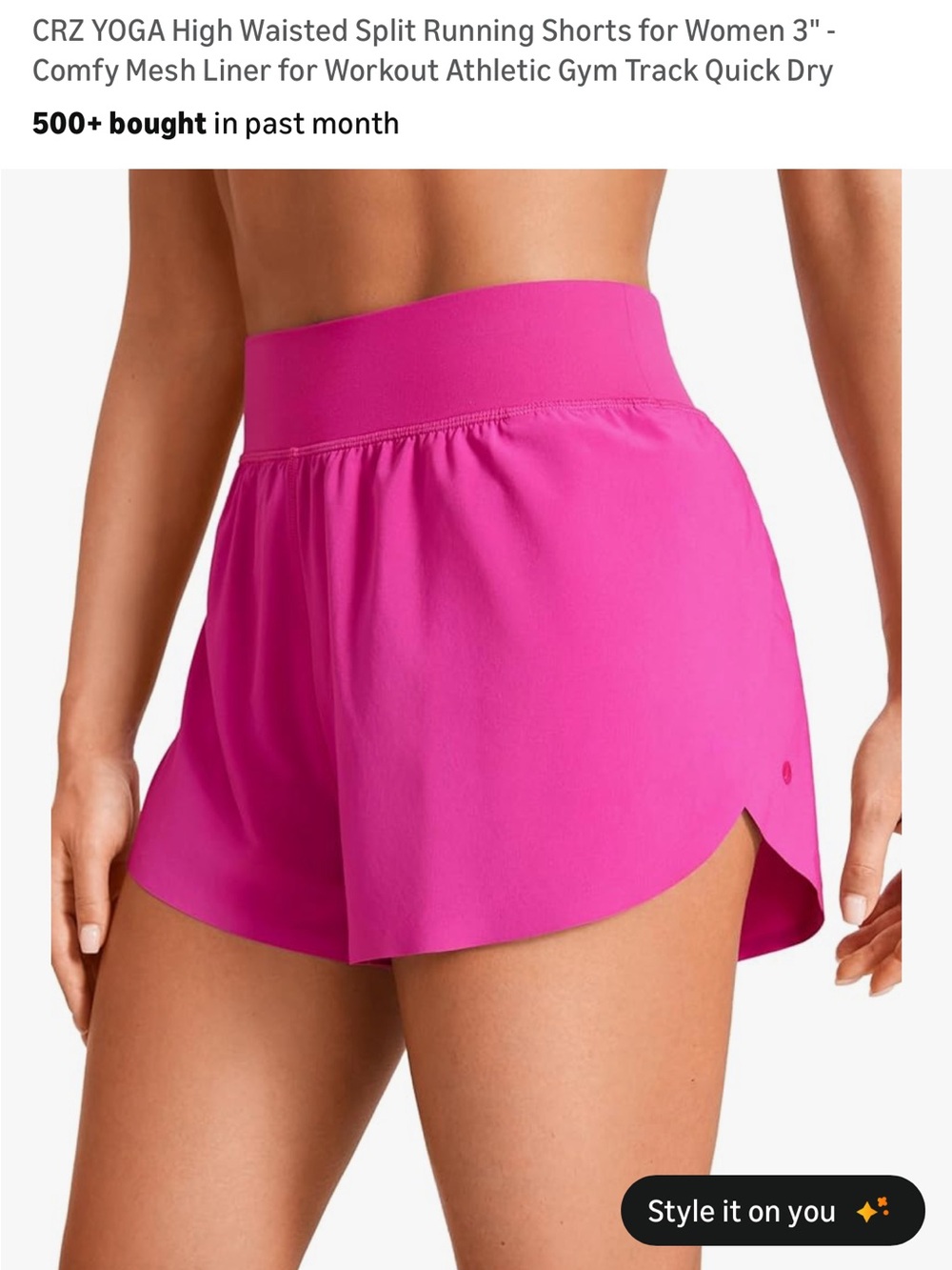 CRZ Yoga High Rise Split Shorts
